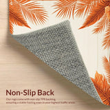 Ultra Soft Area Rug, Non Slip, Stain Resistant, Washable Area Rugs for Living Room, Bedroom, Bright Tropical Escape Theme(Orange)