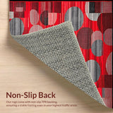 Ultra Soft Area Rug, Non Slip, Stain Resistant, Washable Area Rugs for Living Room, Bedroom, Sophisticated Geometric Red Accents(Red)
