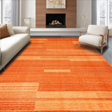 Ultra Soft Area Rug, Non Slip, Stain Resistant, Washable Area Rugs for Living Room, Bedroom, Sleek Modern Warm Palette(Orange)