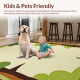 Ultra Soft Area Rug, Non Slip, Stain Resistant, Washable Area Rugs for Living Room, Bedroom, Charming Cartoon Tree Silhouettes(Beige)