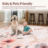 Ultra Soft Area Rug, Non Slip, Stain Resistant, Washable Area Rugs for Living Room, Bedroom, Serene Minimalist Blush Touch(Pink)