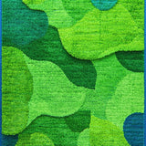 Lush Green Textured Moss Motif(Green)