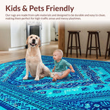 Ultra Soft Area Rug, Non Slip, Stain Resistant, Washable Area Rugs for Living Room, Bedroom, Vibrant Digital Print Bedroom Non Slip Area Carpet(Blue)