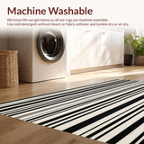 Ultra Soft Area Rug, Non Slip, Stain Resistant, Washable Area Rugs for Living Room, Bedroom, Entrance Rug Versatile Black & White(Black)