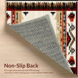 Ultra Soft Area Rug, Non Slip, Stain Resistant, Washable Area Rugs for Living Room, Bedroom, Southwest Wildlife Ethnic Pattern(Beige)