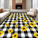 Charming Vibrant Sunflower Motif(Black)