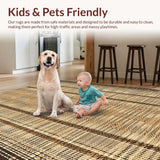 Ultra Soft Area Rug, Non Slip, Stain Resistant, Washable Area Rugs for Living Room, Bedroom, Sophisticated Textured Nature Theme(Beige)