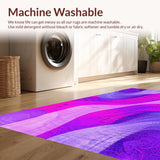 Ultra Soft Area Rug, Non Slip, Stain Resistant, Washable Area Rugs for Living Room, Bedroom, Lively Pastel Shag Design(Purple)