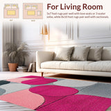 Ultra Soft Area Rug, Non Slip, Stain Resistant, Washable Area Rugs for Living Room, Bedroom, Washable Grey and Pink Entryway Carpet for Minimal Living(Gray)