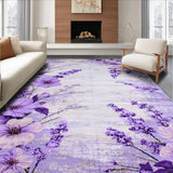 Ultra Soft Area Rug, Non Slip, Stain Resistant, Washable Area Rugs for Living Room, Bedroom, Plush Pastel Textured Delight(Purple)