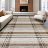 Ultra Soft Area Rug, Non Slip, Stain Resistant, Washable Area Rugs for Living Room, Bedroom, Stylish Monochrome Abstract Design(Beige)