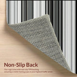 Ultra Soft Area Rug, Non Slip, Stain Resistant, Washable Area Rugs for Living Room, Bedroom, Striking Abstract Outdoor Stripe Theme(Gray)