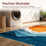 Ultra Soft Area Rug, Non Slip, Stain Resistant, Washable Area Rugs for Living Room, Bedroom, Rustic Earthy Toned Print(Orange)