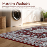 Ultra Soft Area Rug, Non Slip, Stain Resistant, Washable Area Rugs for Living Room, Bedroom, Boho Staircase Step Treads Covers Pack Stair Runner(Red)