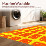 Ultra Soft Area Rug, Non Slip, Stain Resistant, Washable Area Rugs for Living Room, Bedroom, Vibrant Orange Yellow Dreamscape Rug(Yellow)