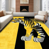 Ultra Soft Area Rug, Non Slip, Stain Resistant, Washable Area Rugs for Living Room, Bedroom, Striking Ethnic Tiger Print Aesthetic(Gold)