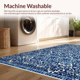 Ultra Soft Area Rug, Non Slip, Stain Resistant, Washable Area Rugs for Living Room, Bedroom, Reversible Navy Blue Patio Camping Rug(Blue)