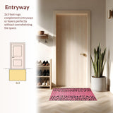 Ultra Soft Area Rug, Non Slip, Stain Resistant, Washable Area Rugs for Living Room, Bedroom, Chic Fluffy Cheetah Aesthetic(Pink)