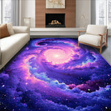 Ultra Soft Area Rug, Non Slip, Stain Resistant, Washable Area Rugs for Living Room, Bedroom, Whimsical Starry Night Illusion(Purple)