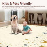 Cosmic Dance Beige Half Moon Area with Star Motifs Witchy(Beige)