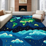 Ultra Soft Area Rug, Non Slip, Stain Resistant, Washable Area Rugs for Living Room, Bedroom, Chic Multicolor Modern Aesthetic(Green)