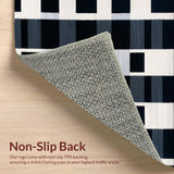 Ultra Soft Area Rug, Non Slip, Stain Resistant, Washable Area Rugs for Living Room, Bedroom, Contemporary Black and White Checkered Aesthetic(Black)