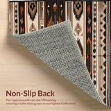 Ultra Soft Area Rug, Non Slip, Stain Resistant, Washable Area Rugs for Living Room, Bedroom, Cultural Rustic Geometric Aesthetic(Brown)
