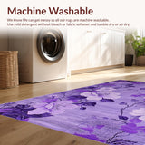Ultra Soft Area Rug, Non Slip, Stain Resistant, Washable Area Rugs for Living Room, Bedroom, Soft Pastel Flower Aesthetic(Purple)