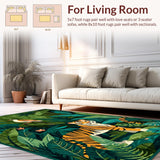 Ultra Soft Area Rug, Non Slip, Stain Resistant, Washable Area Rugs for Living Room, Bedroom, Charming Colorful Animal Print Style(Green)