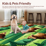 Ultra Soft Area Rug, Non Slip, Stain Resistant, Washable Area Rugs for Living Room, Bedroom, Whimsical Rustic Animal Print(Brown)