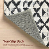Ultra Soft Area Rug, Non Slip, Stain Resistant, Washable Area Rugs for Living Room, Bedroom, Ebony & Ivory Lattice Weave Rug Chic Doormat Flair(Gray)