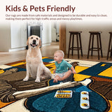 Ultra Soft Area Rug, Non Slip, Stain Resistant, Washable Area Rugs for Living Room, Bedroom, Chic Striking Melody Inspired Theme(Brown)