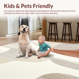 Patio Abstract Beige Design with Weather Resistant Style(Beige)