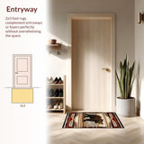 Ultra Soft Area Rug, Non Slip, Stain Resistant, Washable Area Rugs for Living Room, Bedroom, Chic Nature-Inspired Graphic(Brown)