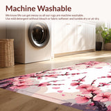 Ultra Soft Area Rug, Non Slip, Stain Resistant, Washable Area Rugs for Living Room, Bedroom, Vibrant Pink and Green Design(Pink)