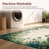 Ultra Soft Area Rug, Non Slip, Stain Resistant, Washable Area Rugs for Living Room, Bedroom, Naturalistic Insect Motif Aesthetic(Beige)