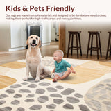 Ultra Soft Area Rug, Non Slip, Stain Resistant, Washable Area Rugs for Living Room, Bedroom, Charming Beige Abstract Animal Inspired Design(Beige)