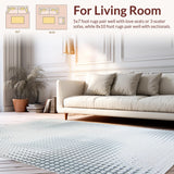 Ultra Soft Area Rug, Non Slip, Stain Resistant, Washable Area Rugs for Living Room, Bedroom, Rustic Fluffy Geometric Touch(Gray)