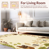 Beige Nursery Highlighting Playful Bear and Woodland Iconography(Beige)