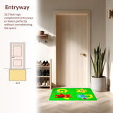 Ultra Soft Area Rug, Non Slip, Stain Resistant, Washable Area Rugs for Living Room, Bedroom, Bright Cheerful Animal Alphabet(Green)