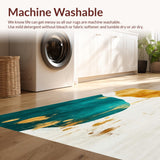 Ultra Soft Area Rug, Non Slip, Stain Resistant, Washable Area Rugs for Living Room, Bedroom, Vibrant Abstract Watercolor Modern Area with Fluid(Blue)