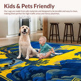 Ultra Soft Area Rug, Non Slip, Stain Resistant, Washable Area Rugs for Living Room, Bedroom, Handmade Tibetan Tiger Bedroom Meditation Rug(Red)