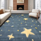 Ultra Soft Area Rug, Non Slip, Stain Resistant, Washable Area Rugs for Living Room, Bedroom, Charming Soft Grey Cosmic Motif(Blue)