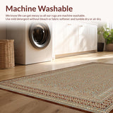 Ultra Soft Area Rug, Non Slip, Stain Resistant, Washable Area Rugs for Living Room, Bedroom, Rustic Lattice Geometric Design(Brown)