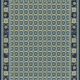 Ultra Soft Area Rug, Non Slip, Stain Resistant, Washable Area Rugs for Living Room, Bedroom, Patio Trellis Navy and Beige Waterproof Runner(Blue)