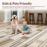 Ultra Soft Area Rug, Non Slip, Stain Resistant, Washable Area Rugs for Living Room, Bedroom, Cozy Neutral Tones Tiled Motif(Beige)