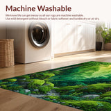 Ultra Soft Area Rug, Non Slip, Stain Resistant, Washable Area Rugs for Living Room, Bedroom, Lush Forest Floral Motif(Green)