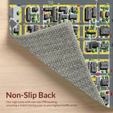 Ultra Soft Area Rug, Non Slip, Stain Resistant, Washable Area Rugs for Living Room, Bedroom, Brightly Illustrated Urban Exploration(Gray)