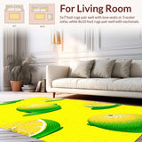 Ultra Soft Area Rug, Non Slip, Stain Resistant, Washable Area Rugs for Living Room, Bedroom, Fun Shaped Decorative Bath Accent(Yellow)
