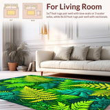 Ultra Soft Area Rug, Non Slip, Stain Resistant, Washable Area Rugs for Living Room, Bedroom, Quirky Abstract Floral Arrangement(Green)